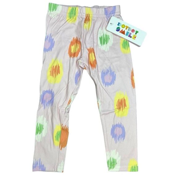 NEW Dot Dot Smile Pink Multicolor Leggings 2T - Picture 1 of 4